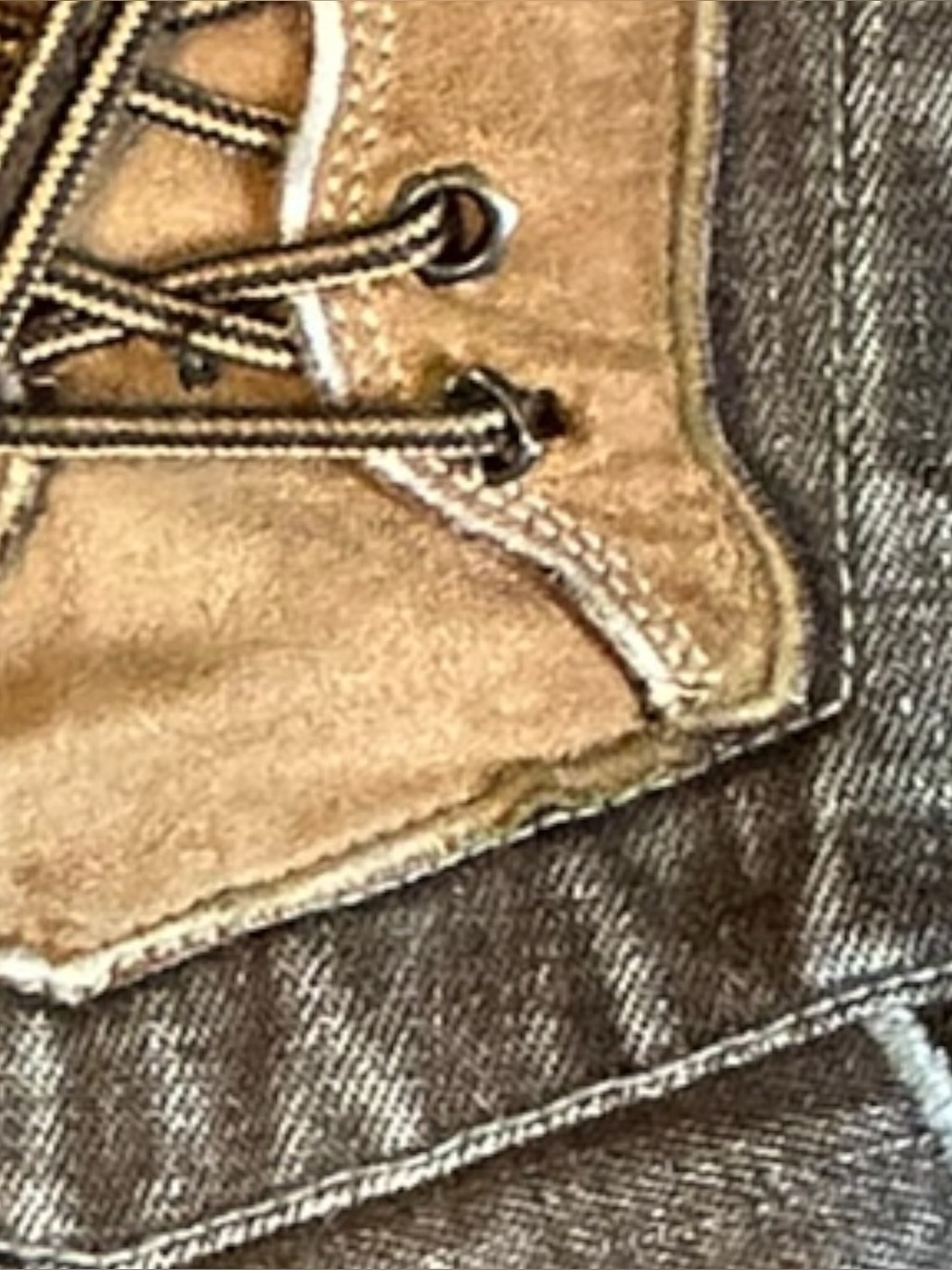 Vintage Y2K Raw Blue Timberland Boot Baggy Denim Set 42x34 3XL - Picture 7 of 16